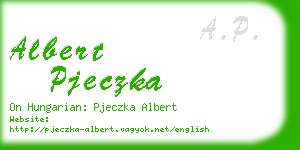 albert pjeczka business card